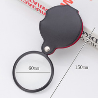 Portable Mini Black 50mm 8x Hand-Hold Reading Magnifying Magnifier Lens Glass Foldable Jewelry Loop Jewelry Loupes