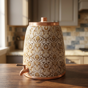 Distributeur d'eau en cuivre avec motif décoratif pour usage domestique - Product Image 3