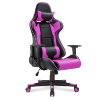 Chaise d'ordinateur de jeu de luxe Gamer Massage en cuir pu led rgb violet noir blanc rose Scorpion Racing chaise de jeu avec repose-pieds