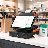 Système de caisse enregistreuse Android 11 pouces avec imprimante thermique intégrée, lecteur de codes-barres, NFC et double SIM 4G