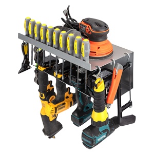 RheTech Wall Mount Shelf Rack Cordless Power Drill Tool Storage Holder Organizer