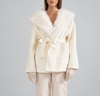 Manteau double face en fourrure de renard et laine, fabrication directe usine, service d'échantillons personnalisés OEM/ODM, manteau d'hiver pour femme