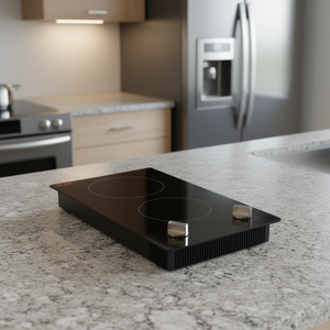 Placa de Inducción Vevor de 2 Quemadores, 1800W, Control por Perillas, Portátil, Superficie de Vidrio Eléctrica para Cocinar en la Encimera - Product Image 2