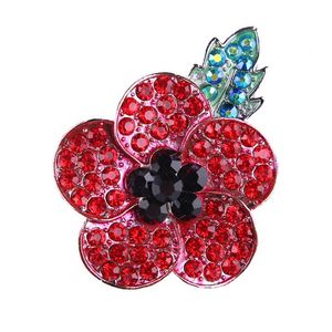 Mode peinture huile rouge strass coquelicot fleur broche Corsage femme personnalisé broche - Product Image 6