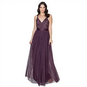 Robe de Demoiselle d'Honneur Longue Élégante en Chiffon Jaune avec Manches Courtes et Dentelle Appliquée, Coupe Empire, Grande Taille MBL8 - Product Image 2