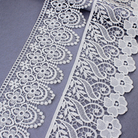 Rubans de broderie en polyester et soie de lait de couleur personnalisée dentelle de tissu pour robe garniture en dentelle blanche brodée en coton