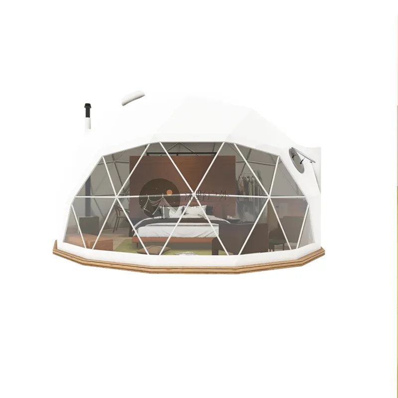 Muye 4m Glamping Dome Zelt Luxus Outdoor Hotel Cabin House Safari Zelt für Restaurant Outdoor Dining Glamping