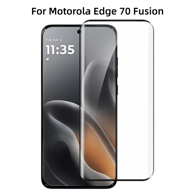 HD Clear Full Glue and Side Glue 3D Curved Hot Bent Tempered Glass Screen Protector Anti-Scratch for Motorola Edge 70 Fusion