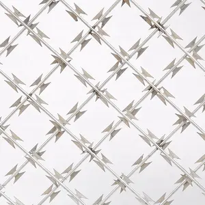 Galvanized Razor Barbed Wire Mesh Fence / Welded Razor Mesh Fence for Protection