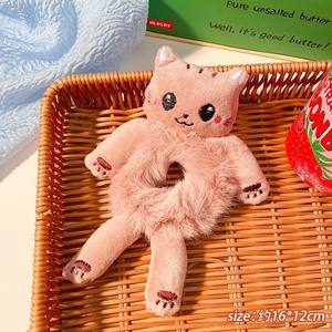 Diadema de felpa con dibujos animados para niña, accesorios para el cabello con coleta de terciopelo para niña - Product Image 6