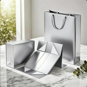 Blue Foldable Mailer Boxes with Magnetic Closure and Handle Four-Color Printed for Business and Gift & Craft Packaging - Product Image 4