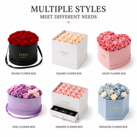 Boîte à fleurs éternelles de luxe personnalisée, boîte à roses, cadeau pour la Saint-Valentin, anniversaire, mariage, cadeau romantique