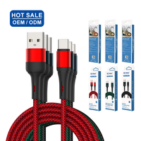 Câble USB tressé en nylon de type C pour la recharge, vente en gros directe usine
