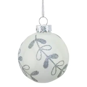 Prezzo di fabbrica ornamenti per palline di natale in vetro cibo colorato appeso palla di natale in vetro per decorazioni natalizie all'aperto