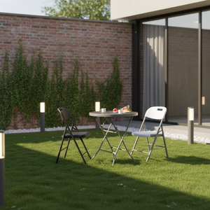 โต๊ะบาร์ทรงกลมพลาสติกคุณภาพสูง ทันสมัย สำหรับร้านอาหารกลางแจ้ง แบบพับได้ น้ำหนักเบา กันน้ำ เหมาะสำหรับงานปาร์ตี้และกิจกรรมต่างๆ - Product Image 1