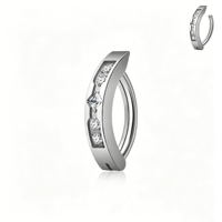 Anneau de nombril hypoallergénique en titane F136 Getta avec zircone G23, clicker de nombril pour usage quotidien, bijoux de piercing corporel tendance, vente en gros