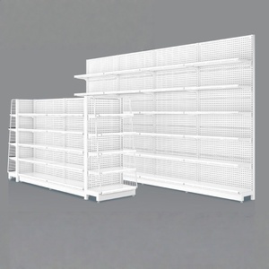 Estanterías de Góndola Blancas Personalizadas de Fábrica en Color y Tamaño <span class=keywords><strong>para</strong></span> Minimercados - Product Image 4