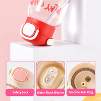 Bouteille d'eau portable en plastique sans BPA, écologique, avec bouton de fermeture à clapet, paille et poignée, idéale pour les voyages, les activités de plein air et l'école