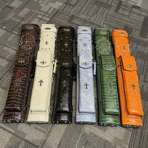 Sac de transport sur mesure fait main pour queues de <span class=keywords><strong>Crokinole</strong></span> et de Nine-ball, modèle 0507, options demi-queue/4 trous/7 trous, conception à grande tête - Product Image 1