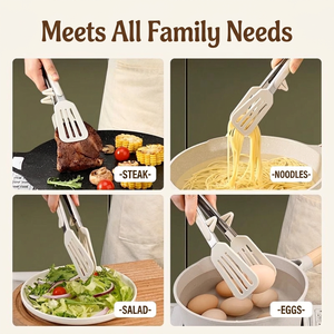 Food-Grade Silicone Tongs 9/12/14 Inch, Heat Resistant 220°C Non-Scratch Kitchen Food Clips with <b>Stand</b> for <b>BBQ</b> Restaurant Home - Product Image 4