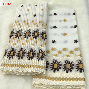 4702 Kalume En gros Dentelle Lafaya 5 Yards + 4.5 Yards Tissu en coton suisse africain Dentelle brodée africaine pour robes - Product Image 2