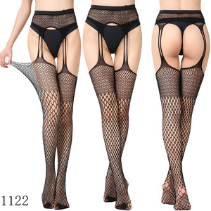 Zs243 Nouvelle conception Jarretière Lingerie Collants Sexy Femmes Noir Maille résille Bas de contention Lingerie <span class=keywords><strong>pour</strong></span> filles - Product Image 5