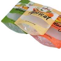 Sac d'emballage en plastique transparent à fermeture éclair avant, pochette debout avec fenêtre, sac en Mylar refermable, noix de fruits secs, emballage alimentaire