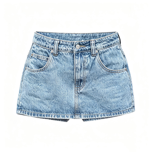 Jupe en jean à ourlet droit pour femme, mini-jupe taille mi-haute avec short intégré, style à ourlet nettoyeur, facile à enfiler - Product Image 3