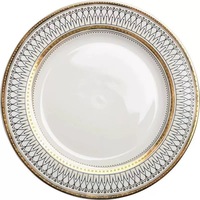 Service de vaisselle de luxe nordique géométrique en céramique, assiettes à soupe avec bord doré, motif linéaire moderne noir et blanc, pour mariage, fête, maison