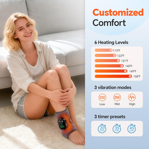 Cordless Electric Heated <b>Ankle</b> <b>Support</b> with Vibration Massage Belt Hot Compress <b>Ankle</b> Wrap Massager - Product Image 2