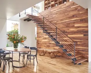 Ace-barandilla de madera clásica flotante para Interior, escalera de escalera