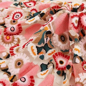 Sang trọng 3D đẹp vải tuyn ren vải thêu 3D thêu organza hoa Voile ren vải chất liệu - Product Image 4