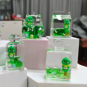 Botella de leche acrílica, taza de té de la leche, llavero, Animal, océano, aceite flotante, líquido, llaveros para estudiante, bolsa de <span class=keywords><strong>libros</strong></span>, colgante pequeño para coche - Product Image 1