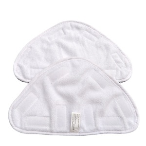White <b>Microfiber</b> Steam <b>Mop</b> Cover Round Triangle With Velcro Strap For Floor Cleaning - Product Image 3