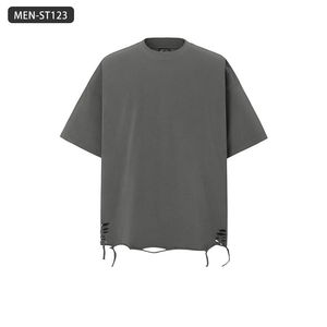 250G T-shirt à manches courtes Streetwear lourd pour hommes | Haut en coton surdimensionné pour l'été - Product Image 4