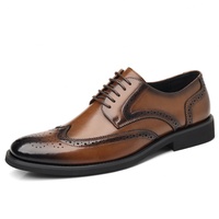 Nouvelles Chaussures Habillées Italiennes à Lacets, Respirantes, Imperméables, Antidérapantes, Résistantes à l'Usure, Patchwork, Rehaussantes, pour l'Automne