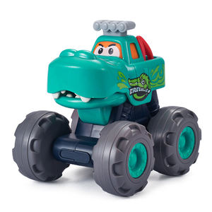 Zhorya Monster Truck Toy Push & Go Cocodrilo Fricción Powered Bull Car Pull Back Leopard Car Big Wheel Animal Toy - Product Image 6