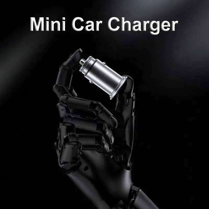 Mini Metal USB Car Charger Adapter 48W Dual Ports PD3.0 QC3.0 Fast Car Charger Compatible With 14 Pro Max/14 Plus/14/13