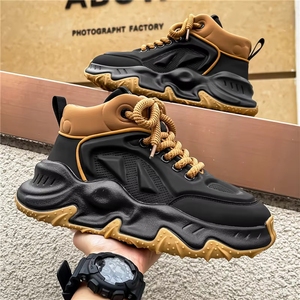 Zapatillas deportivas <span class=keywords><strong>de</strong></span> media caña para hombre, para uso diario, con suela gruesa, antideslizantes, transpirables, multicolor, personalizadas, estilo walking. - Product Image 3