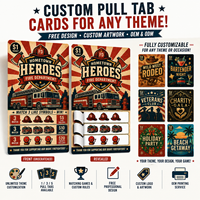 Boletos de cartón personalizados con impresión a doble cara, estilo americano, 3 ventanas, datos variables, desprendibles instantáneos