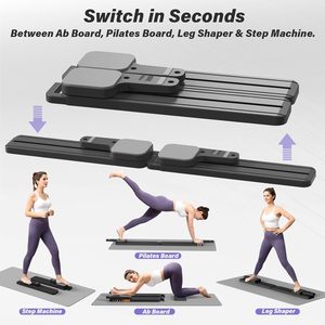 Tablero de reformador de Pilates portátil RS para el hogar, tablero de entrenamiento de cuerpo completo ABS, temporizador <span class=keywords><strong>LED</strong></span> de doble uso, tablero de Pilates dividido con contador - Product Image 4