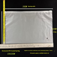 Usine Double Face Mat PE Vêtements Sac Horizontal Version Fermeture Éclair pour Chaussures Fourrure Stockage Semi Transparent Stock Emballage