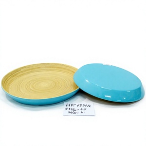 Plateau en laque en bambou de haute qualité, bol décoratif pour la maison - Product Image 1