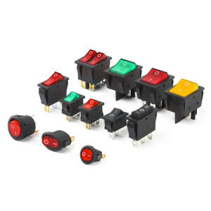 Interruptor de Botón Doble ON-OFF / ON-OFF-ON, Interruptor Basculante Mediano Iluminado por LED con Terminal de 6 Pines - Product Image 2