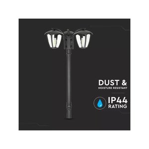 Lampada da Terra Nera IP44 per Esterni Giardino Altezza 1990mm Triplo E27 Luci per Sentieri SKU-7063 - Product Image 4