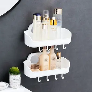 Rak Dinding Caddy Shower, Aksesori Kamar Mandi, Rak Keranjang Penyimpanan, Cangkir Hisap Vakum, Rak Dinding Caddy Dapat Dilepas