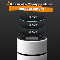 Bouteille d'eau intelligente en acier inoxydable de 500 ml pour l'extérieur, avec rappel de température et écran LED, idéale pour les voyages et comme tasse.