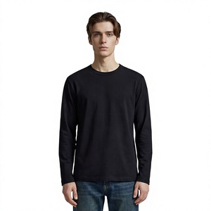 <span class=keywords><strong>Camiseta</strong></span> Básica de <span class=keywords><strong>Manga</strong></span> <span class=keywords><strong>Larga</strong></span> para Hombre, Estilo Americano, 10 Colores, 300G, Cuello Redondo, Algodón Puro, Lisa, Amekaji - Product Image 1