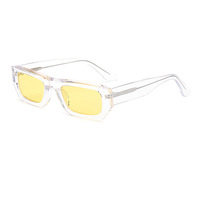 Lunettes de soleil à monture en acétate de qualité supérieure, forme rectangulaire étroite, plusieurs couleurs de verres, protection UV, tendance, logo personnalisé, service OEM ODM