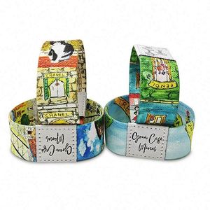 Customized RFID/NFC Thermal Woven Polyester Elastic Fabric Bracelet Wristband with Custom logo Wrist Band - Product Image 2